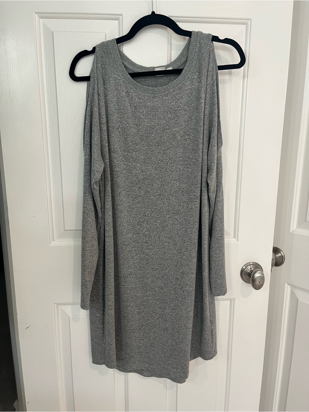 GAP Long Sleeve split sleeve Scoop-Neck sweater Dress - Gray Heather